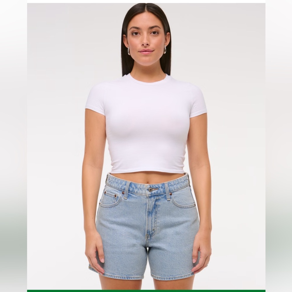 Abercrombie & Fitch Light Blue Jean Shorts - Dad Shorts - Curve Love - Picture 3 of 14